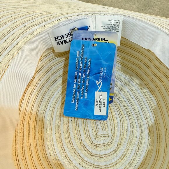 Betmar NY Beach Sun Hat Wide Brim Floppy UPF 50 Resort Fashion Ivory Cruise Chic main image 16